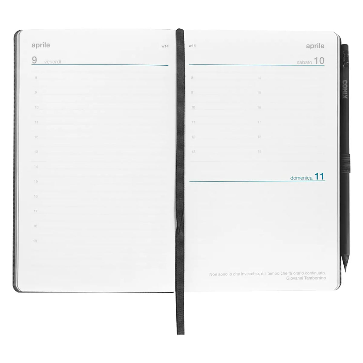 Agenda Comix 2027 Giornaliera Large Nera Texture 12 Mesi
