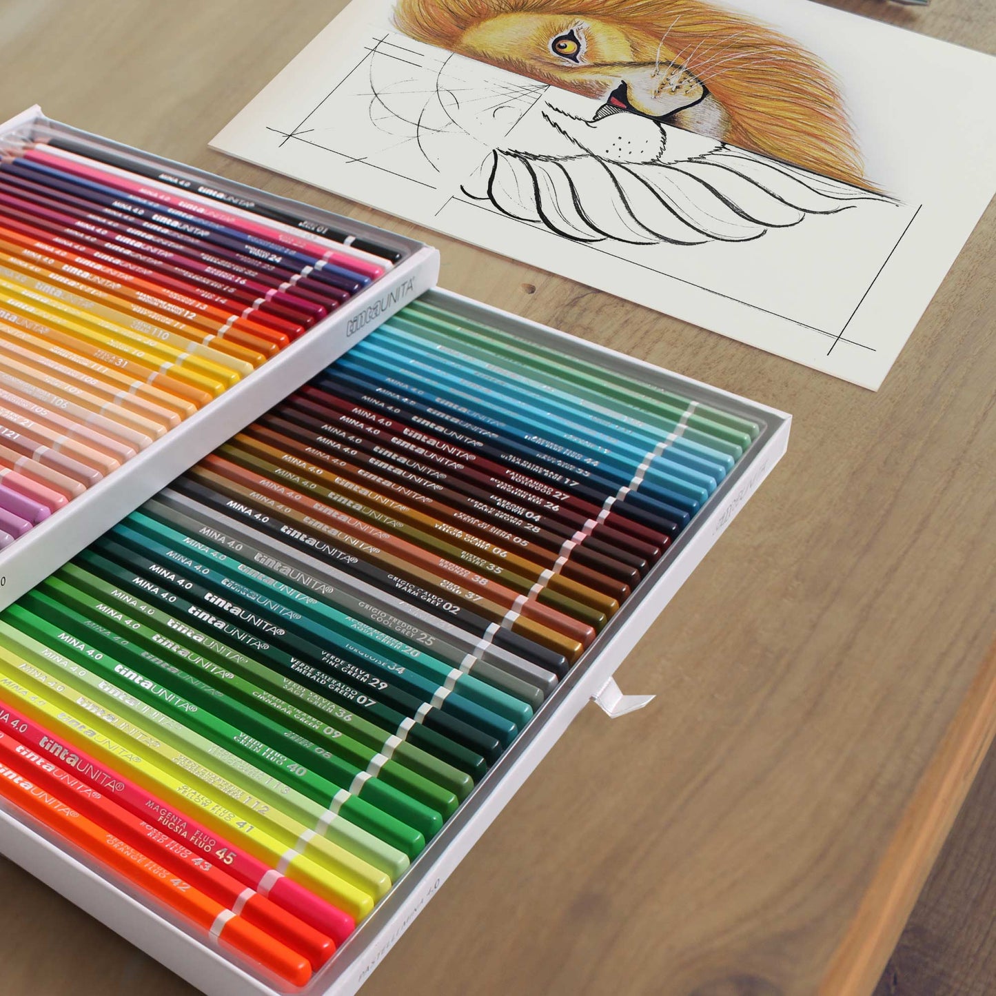 Cassettiera Pastelli in Legno MINA 4.2 in Magnetic Box 72 Colori Pastel/Classic