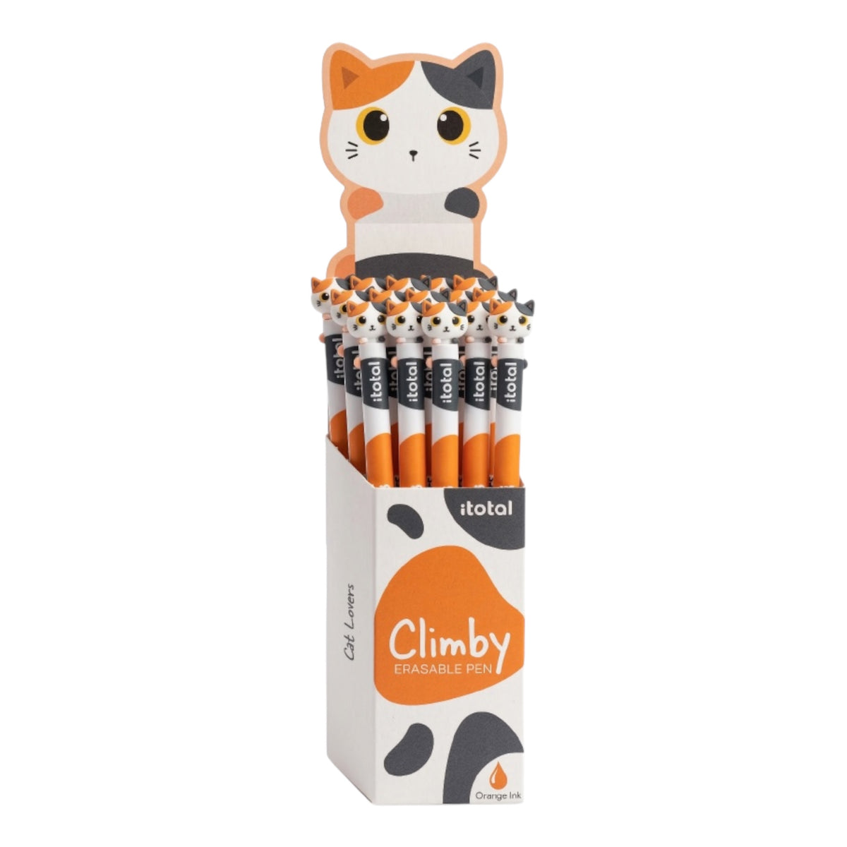 Penna Cancellabile Climby Gatto Arancio - Itotal