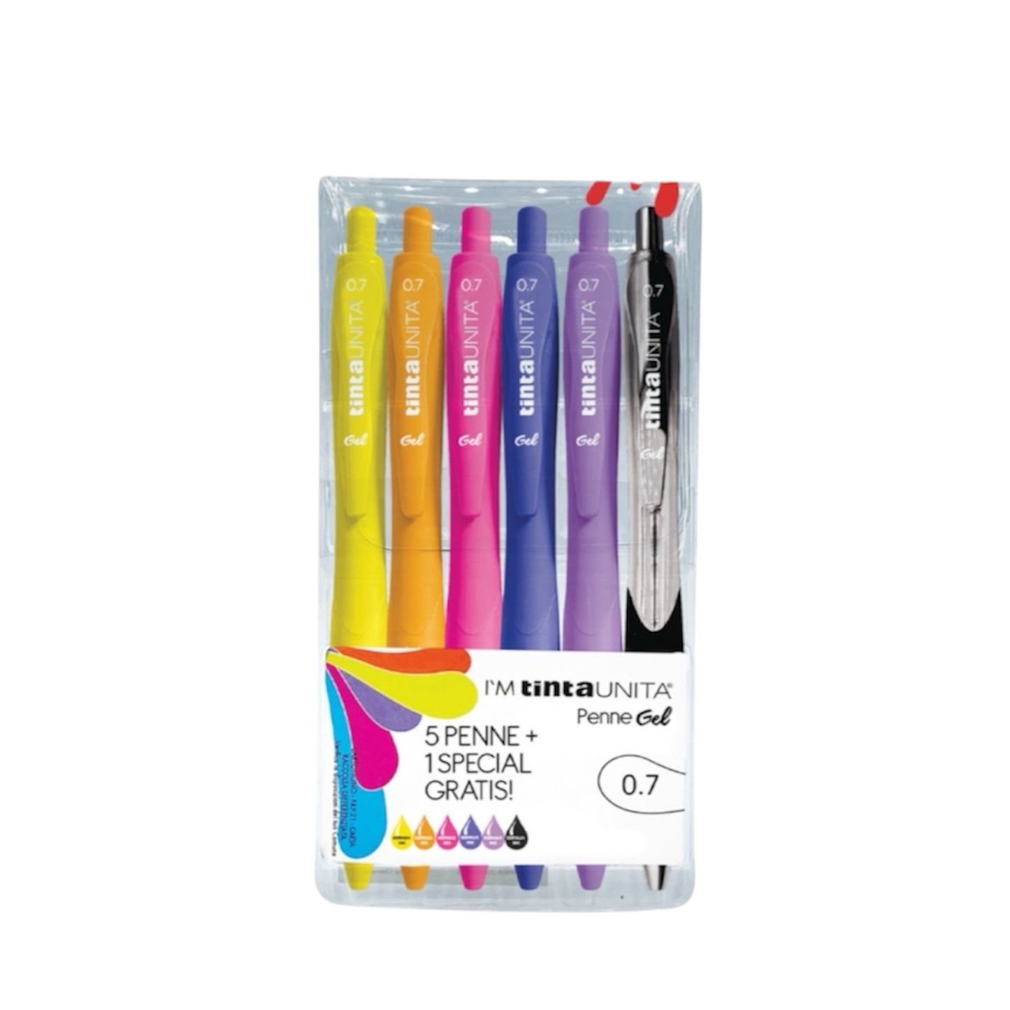 Confezione 5+1 Penne gel 0.7 Tinta Unita I’M