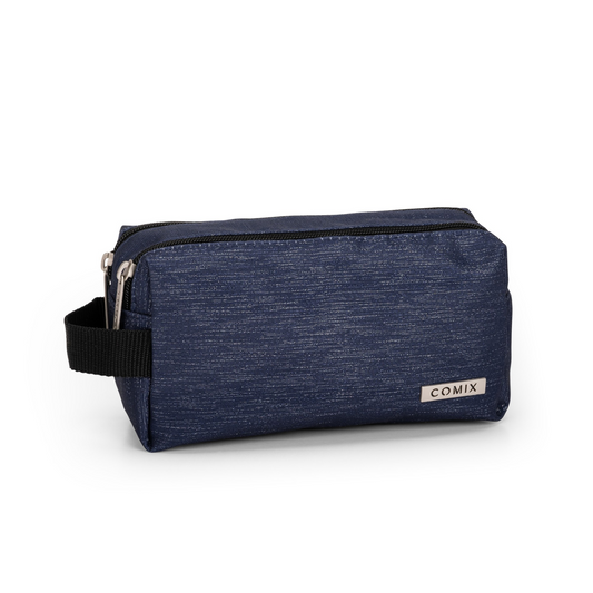 Astuccio 2 Zip Lurex Blu - Comix