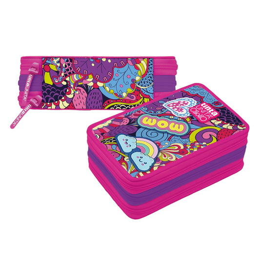 Astuccio 3 Zip Girl Power - Tinta Unita Click