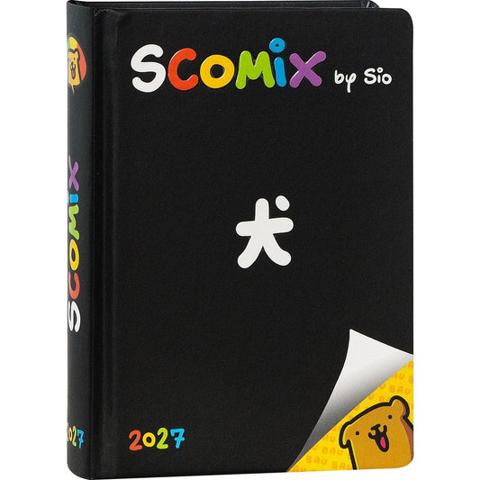 Diario 16 Mesi 2026/27 - COMIX Scottecs by Sio - Giornaliero Nero