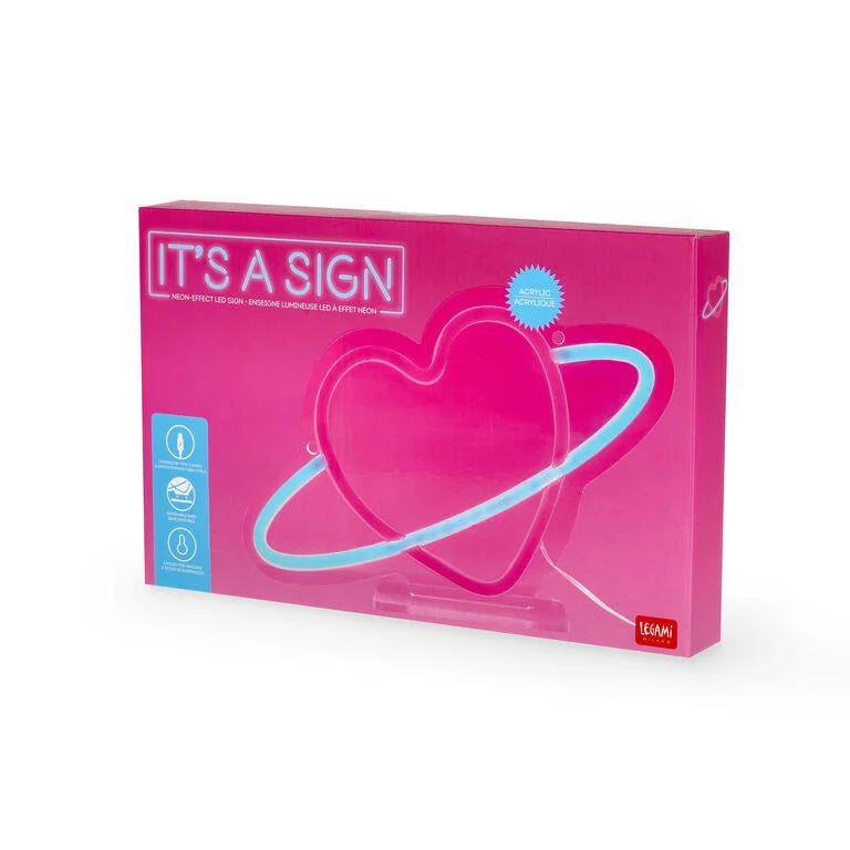 Lampada Led Effetto Neon - Planet Heart - It's a Sign
