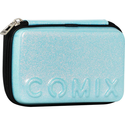 Astuccio Corredo Maxi Zip Glitter Azzurro - Comix