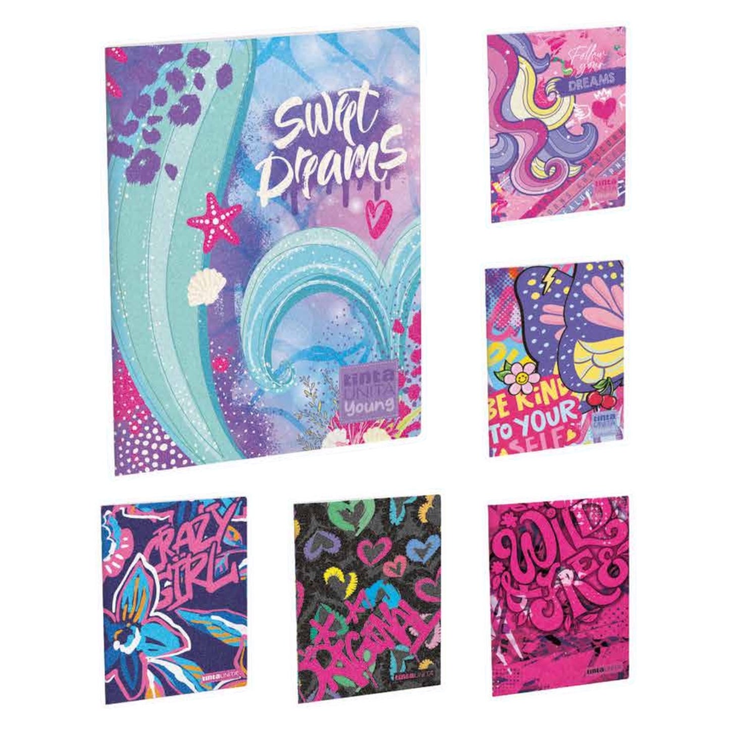 Set da 3 Quaderni Glitter - Tinta Unita Young e Teen