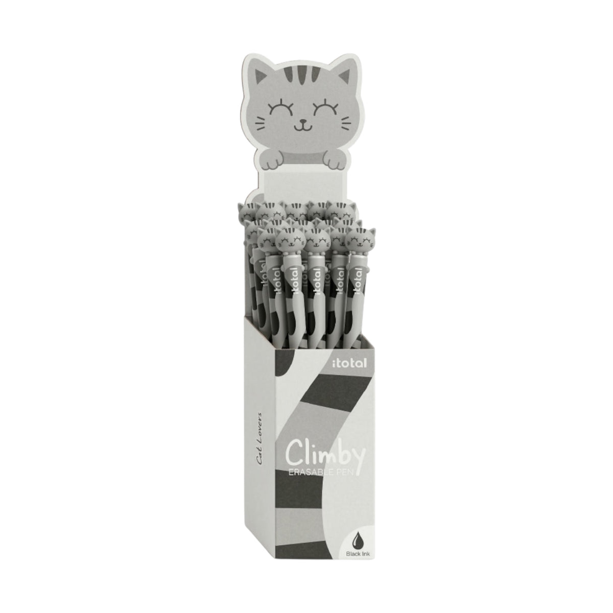 Penna Cancellabile Climby Gatto Grigio - Itotal