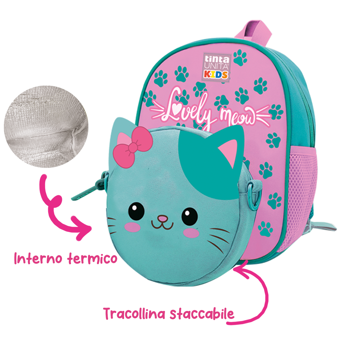 Zaino 2 in 1 Con Borsetta - Tinta Unita Kids
