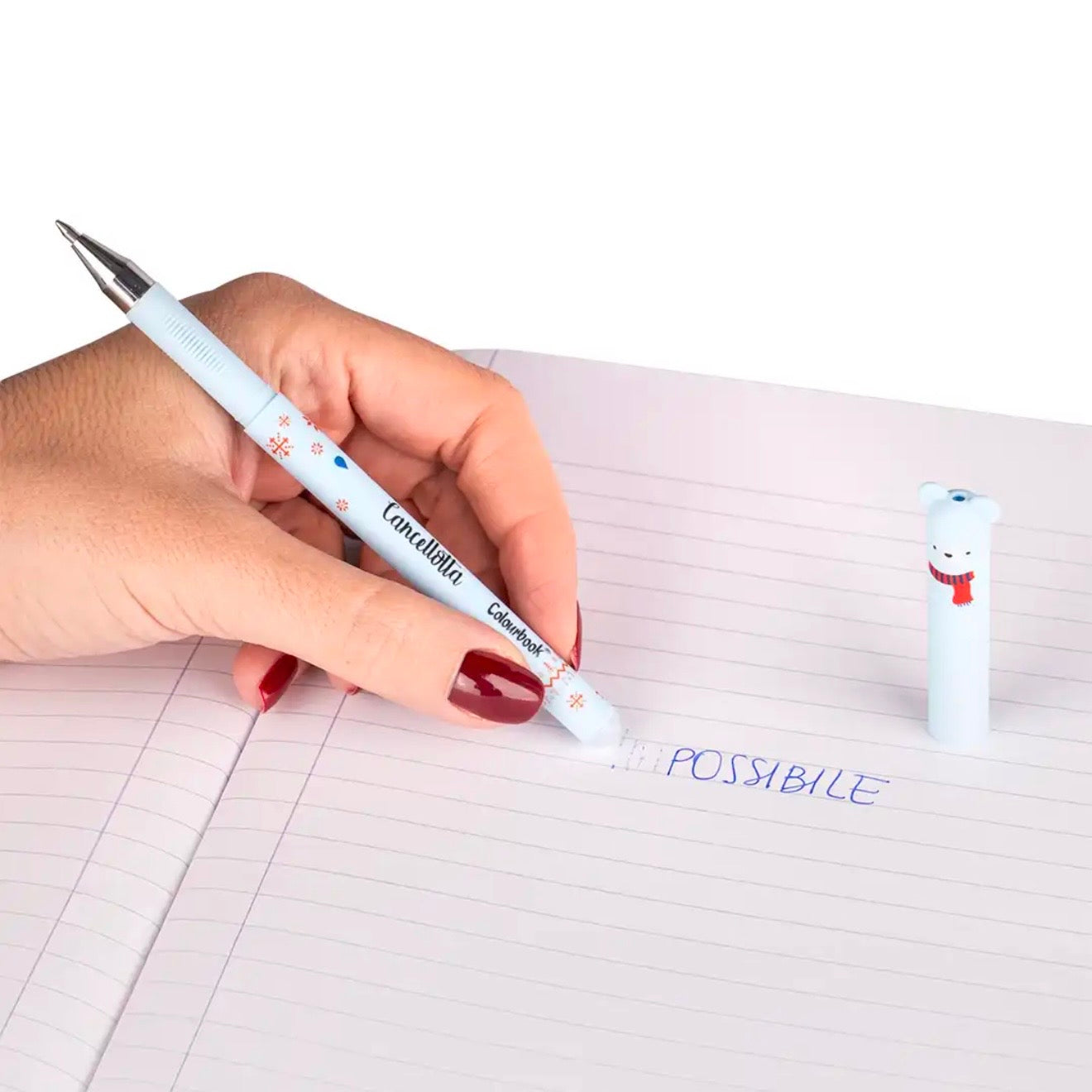 Set 2 penne gel cancellabili Beary Merry Christmas