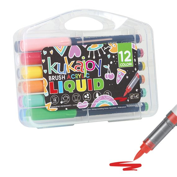 Pennarelli Kukajoy Brush Liquid Acrylic 12