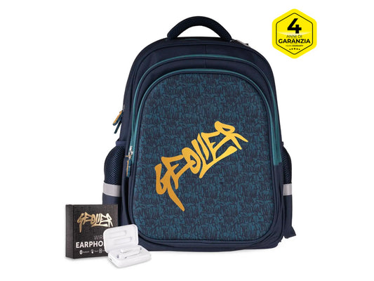 Zaino scuola Graffiti Geolier con cuffie omaggio Colourbook