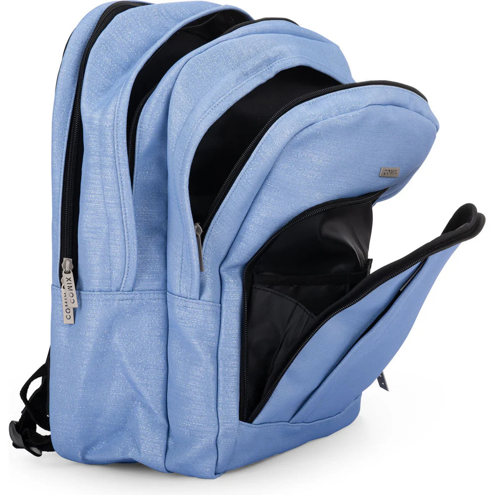 Zaino organizzato COMIX Lurex Azzurro
