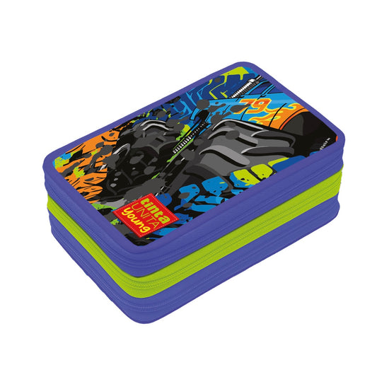 Astuccio 3 Zip Monster Truck - Tinta Unita Young