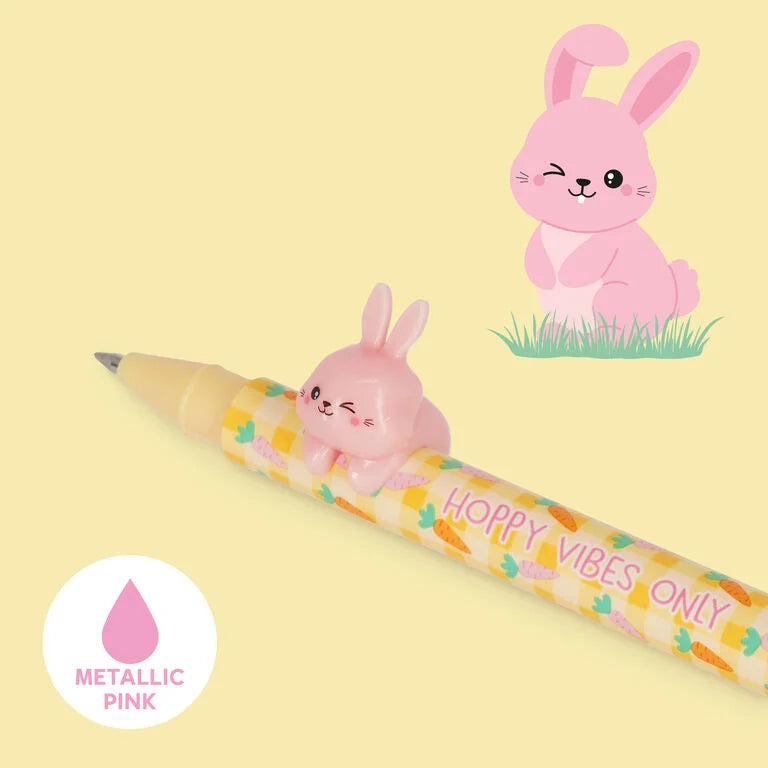 Set di 2 Penne Gel con Animaletto Decorativo - Lovely Friends - Hoppy Easter