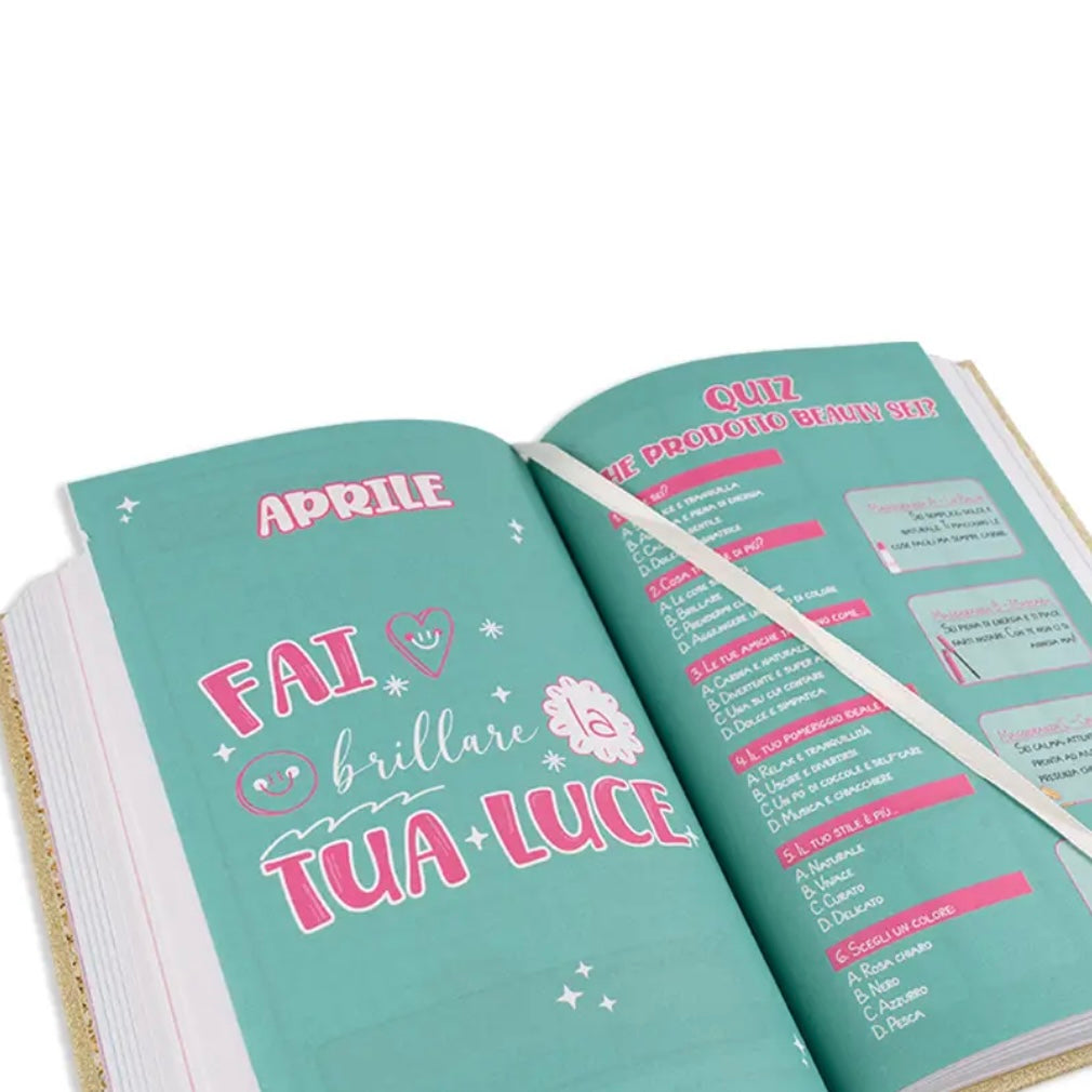 Diario Scuola Glitter 2026-27 Non Datato - Colourbook