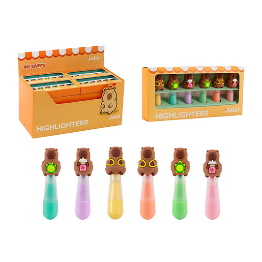 Evidenziatori Capybara Set 6 pz - Itotal
