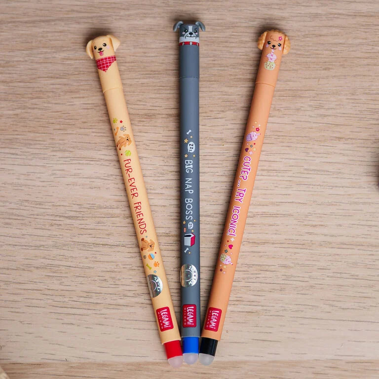 Set di 3 Penne Gel Cancellabili - Fur-ever Friends - Erasable Pen