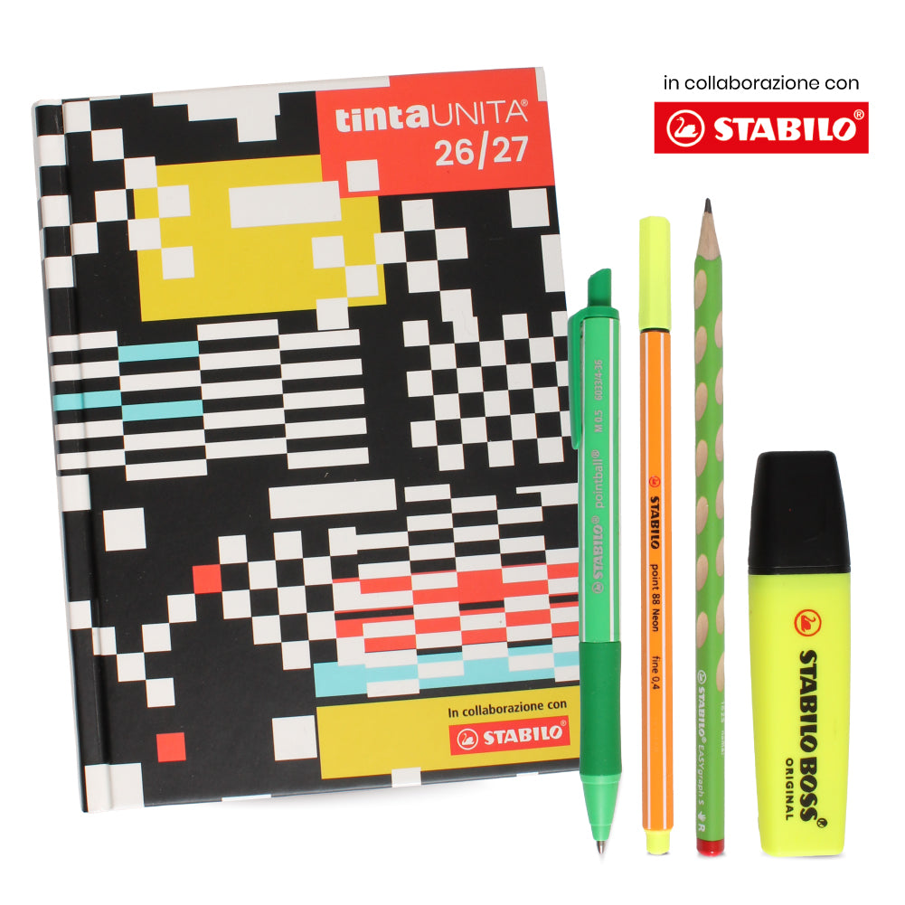 Diario 26/27 Pixel - Tinta Unita X Stabilo