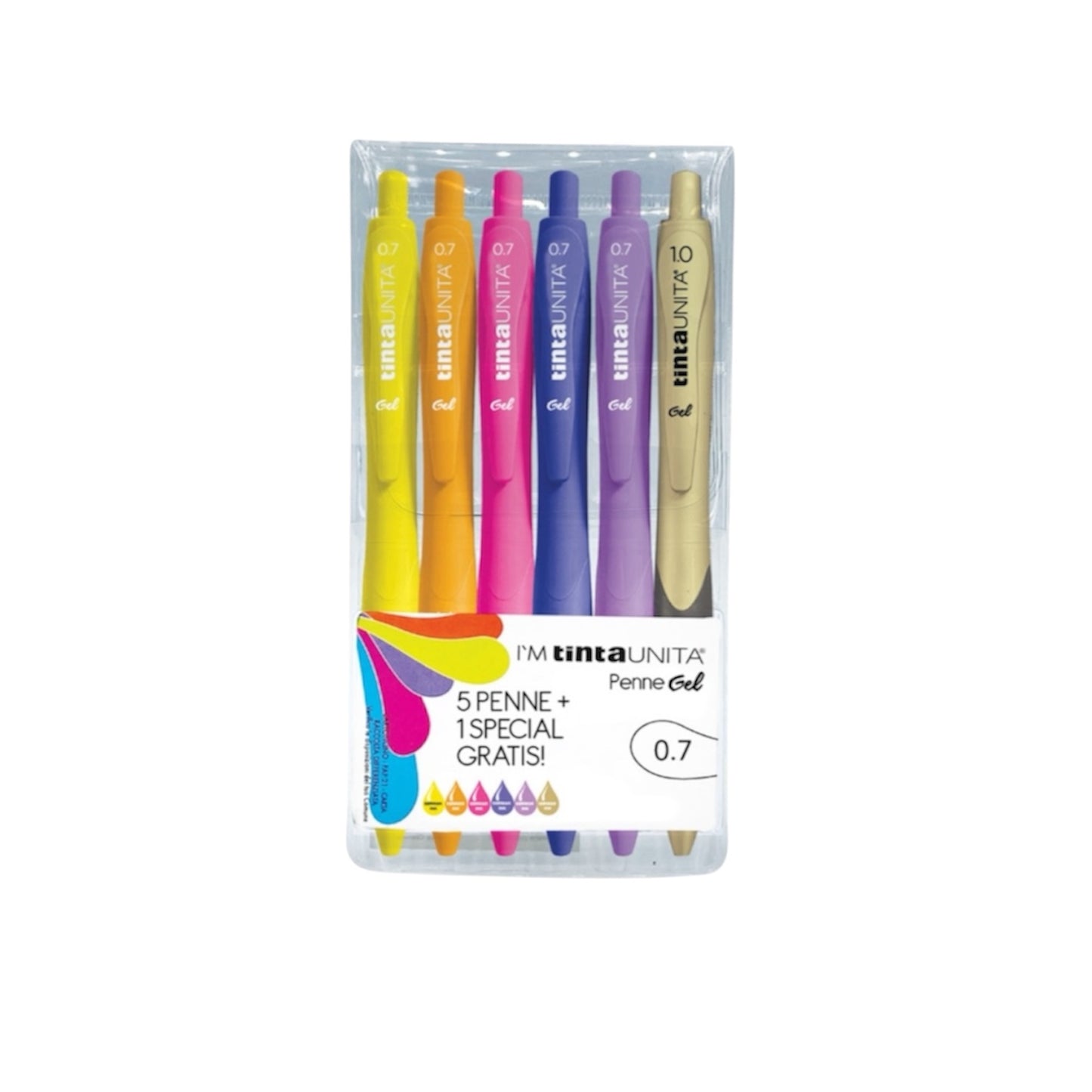 Confezione 5+1 Penne gel 0.7 Tinta Unita I’M