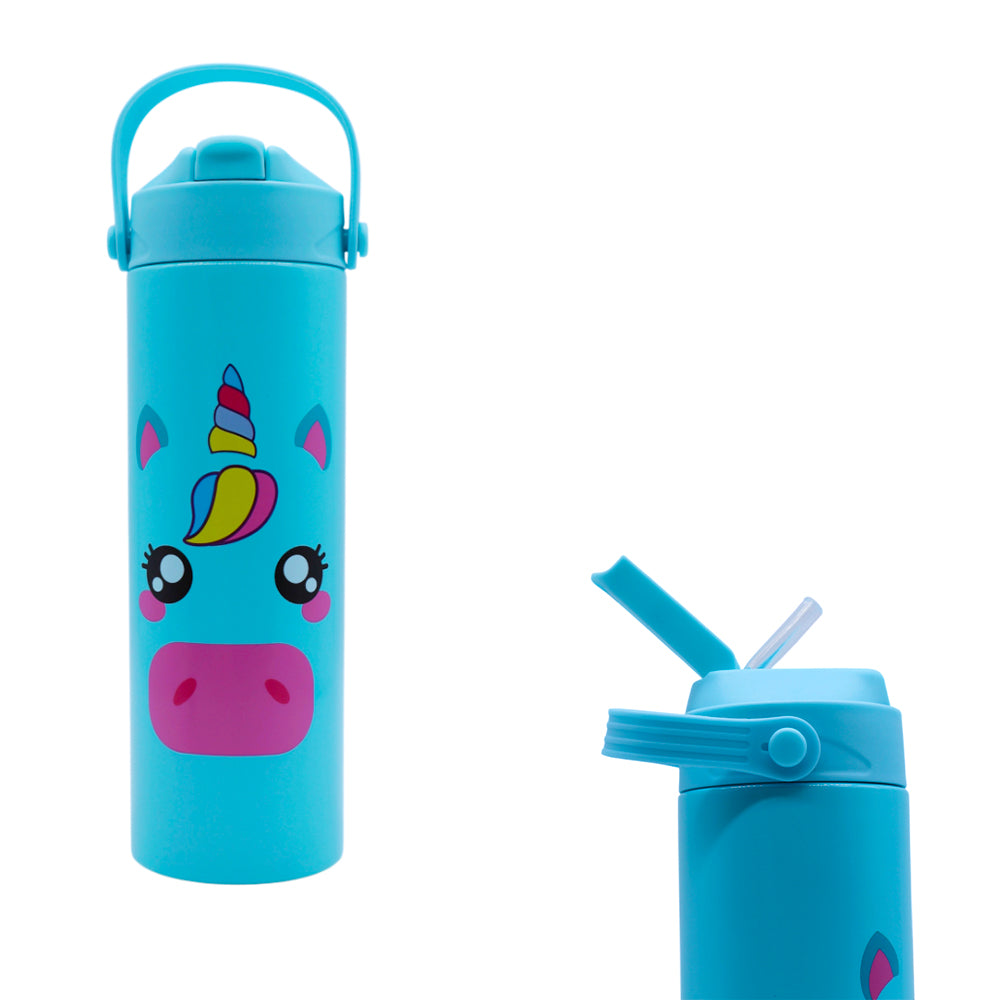 Borraccia Termica Con Cannuccia Tinta Unita Kids