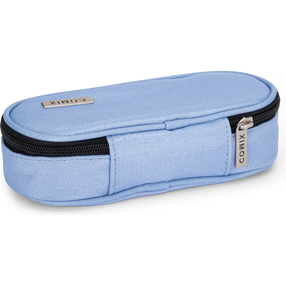 Astuccio ovale COMIX Lurex Azzurro