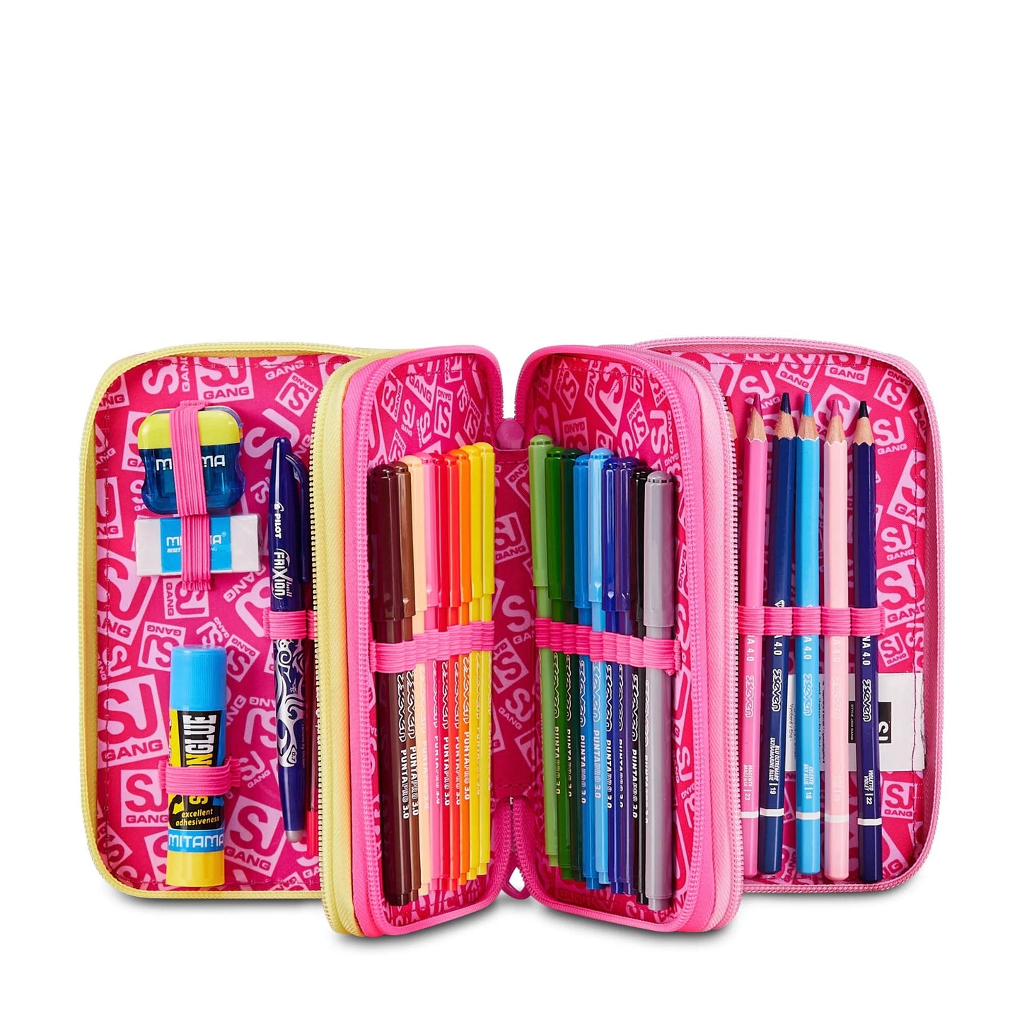 Astuccio 3 Zip - Joyful Pins Girl
