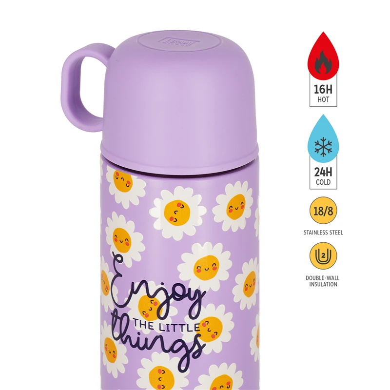 Hot & Cold - Borraccia Termica con Tazza Daisy