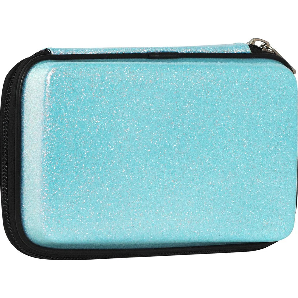 Astuccio Corredo Maxi Zip Glitter Azzurro - Comix
