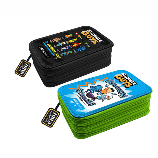 Astuccio 3 zip Stumble Guys - Tinta Unita