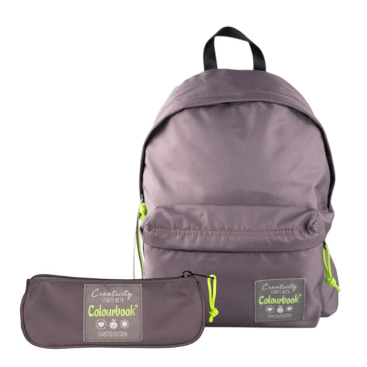 Zaino + Astuccio Satin Grigio - Colourbook