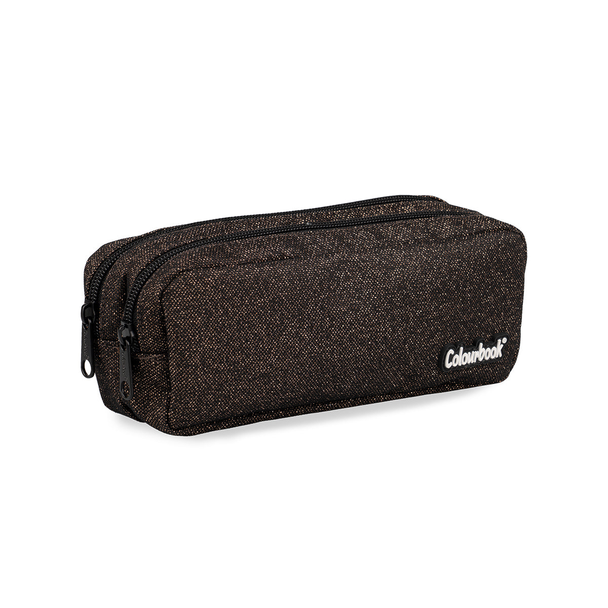 Astuccio 2 Zip Bronzo Glitter - Colourbook