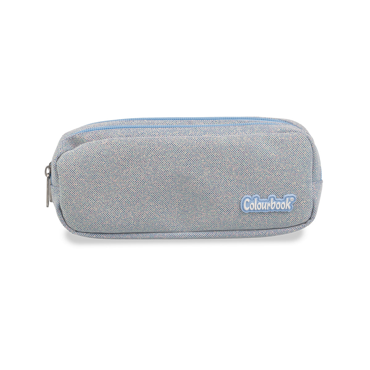 Astuccio 2 Zip Azzurro Glitter - Colourbook