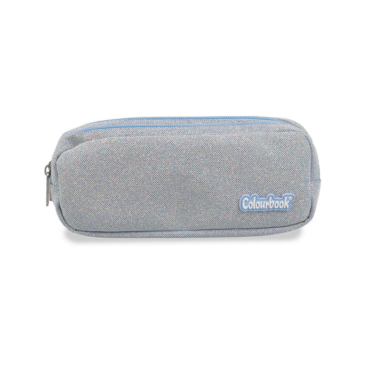Astuccio 2 Zip Azzurro Glitter - Colourbook