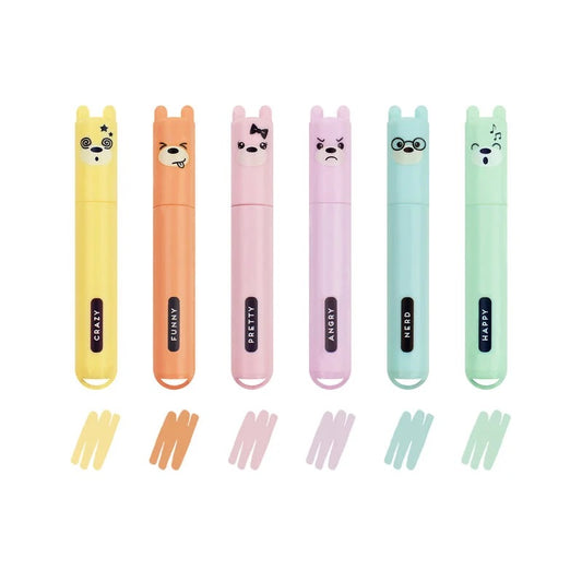 Set di 6 Mini Evidenziatori Pastello - Teddy's Style LEGAMI
