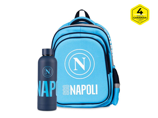 Zaino scuola SSC Napoli Azzurro con borraccia omaggio Colourbook