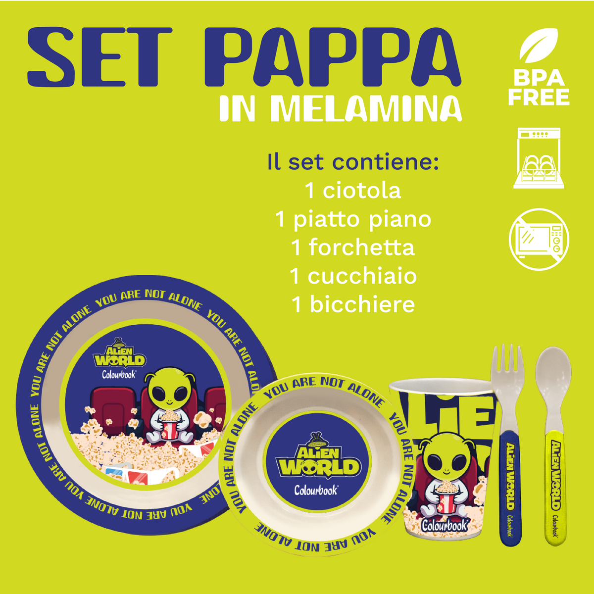 Set pappa completo Alien World – 5 pezzi BPA free