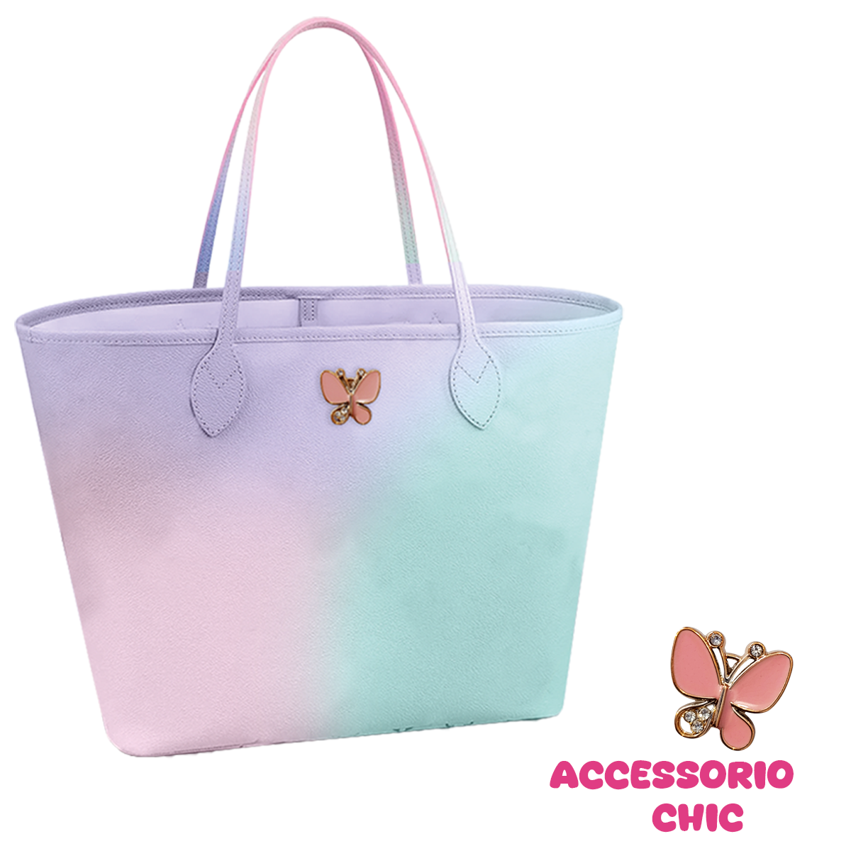 Borsa Gradient Con Manici - Tinta Unita Be Happy