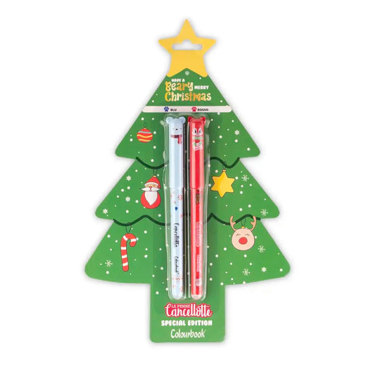 Set 2 penne gel cancellabili Beary Merry Christmas