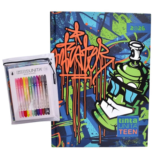 Diario 12 Mesi Street TINTA UNITA
