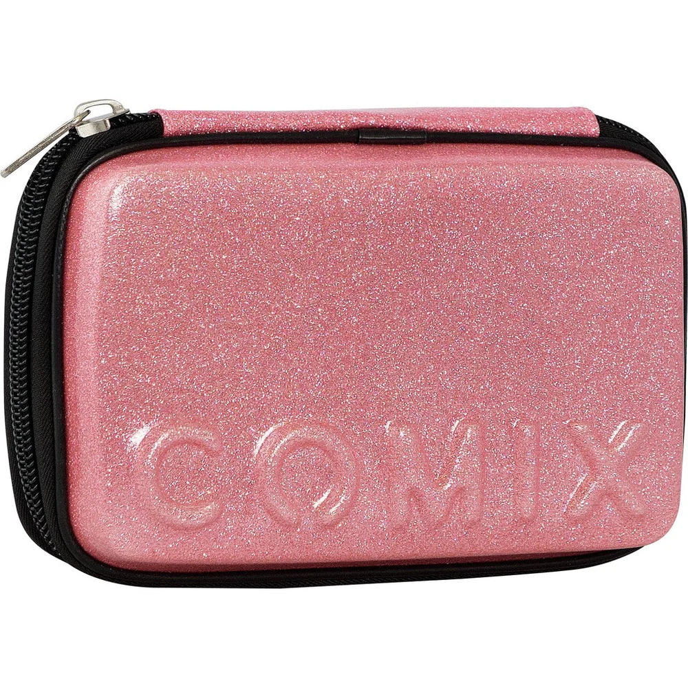 Astuccio Corredo Maxi Zip Glitter Rosa - Comix
