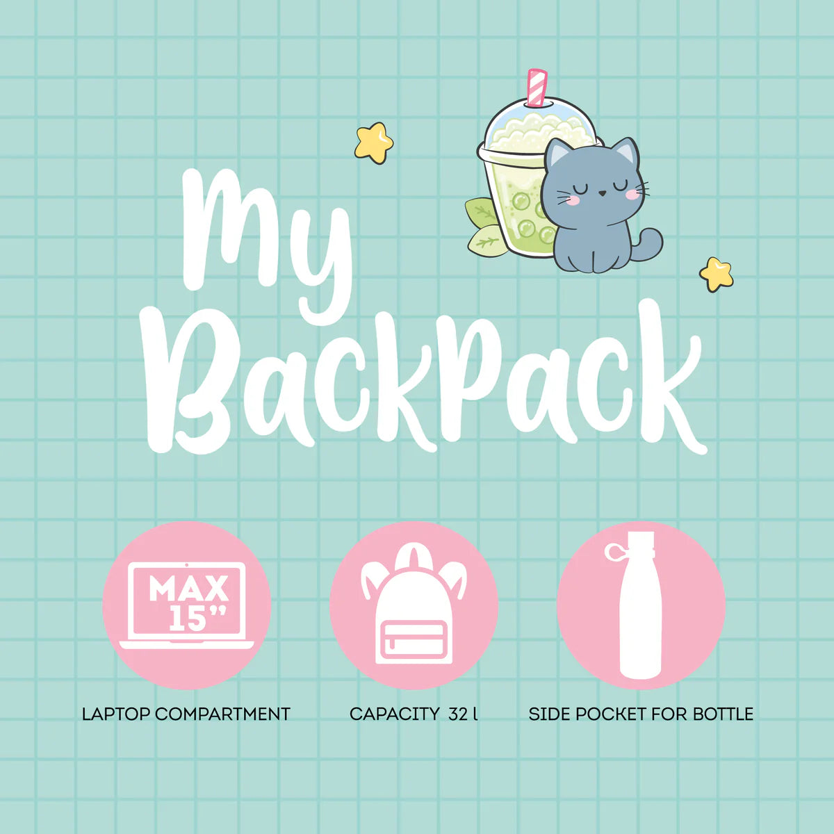 Zaino Bubble Tea Kitty  - My Backpack - Legami
