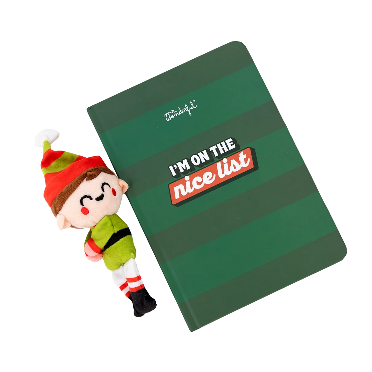 Quaderno A5 con peluche elfo - I’m on the nice list