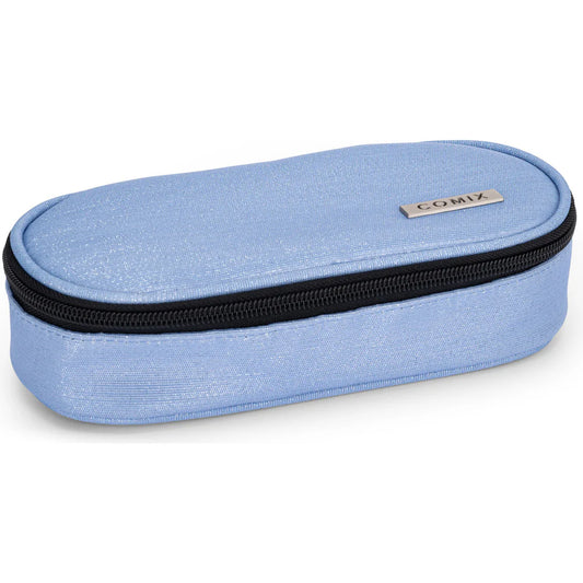 Astuccio ovale COMIX Lurex Azzurro