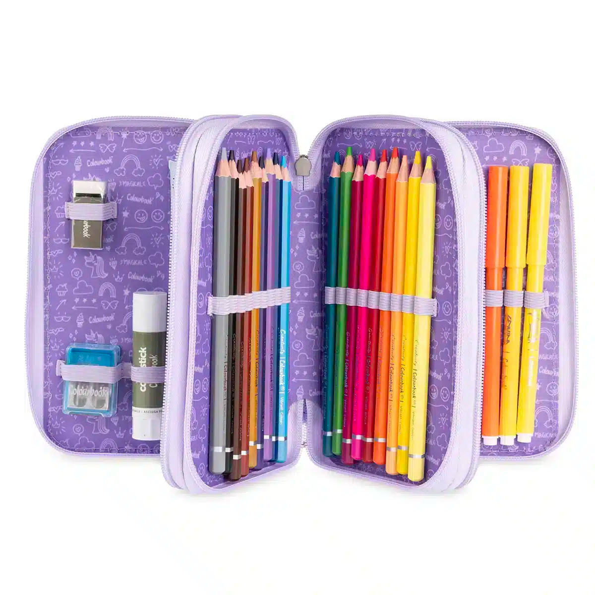 Astuccio 3 zip Unicorn