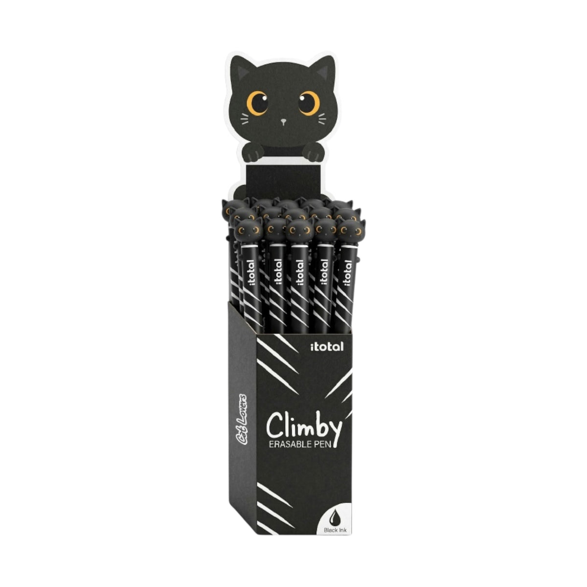 Penna Cancellabile Climby Gatto Nero - Itotal