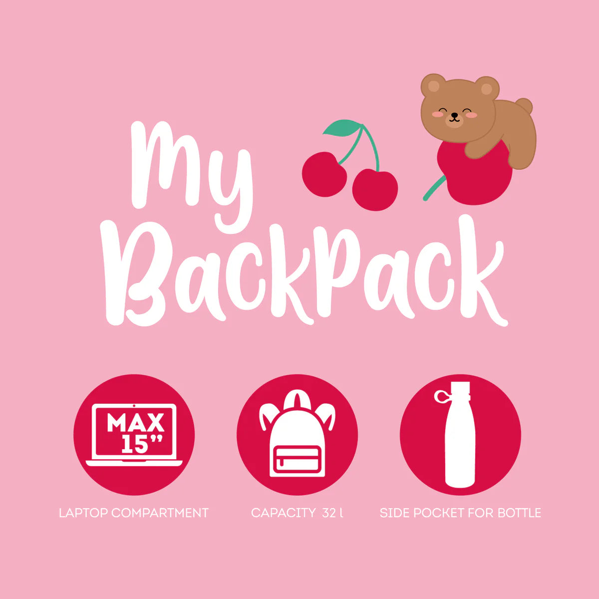 Zaino Teddy Bear Cherry - My Backpack Legami