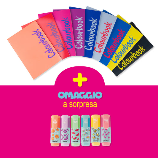 Set 6 Maxi Quaderni Bicolor - mini evidenziatore omaggio - Colourbook