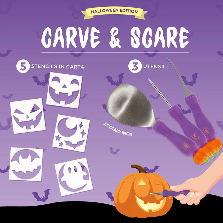 Kit per intagliare zucca di Halloween - Carve & Scare