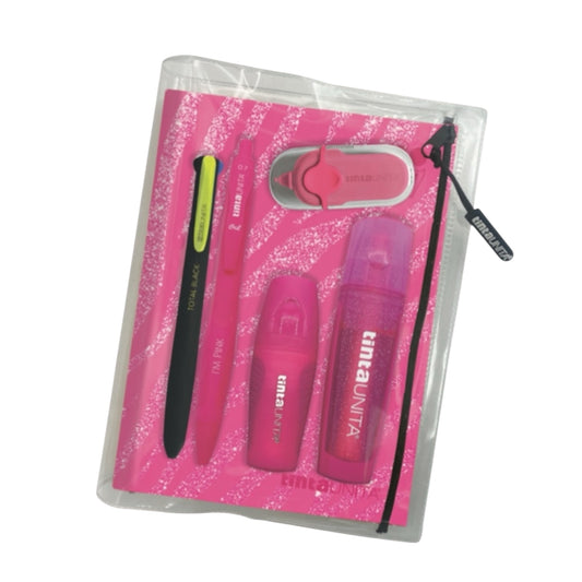 Diario 12 Mesi Datato Glitter Fucsia Animalier - Tinta Unita