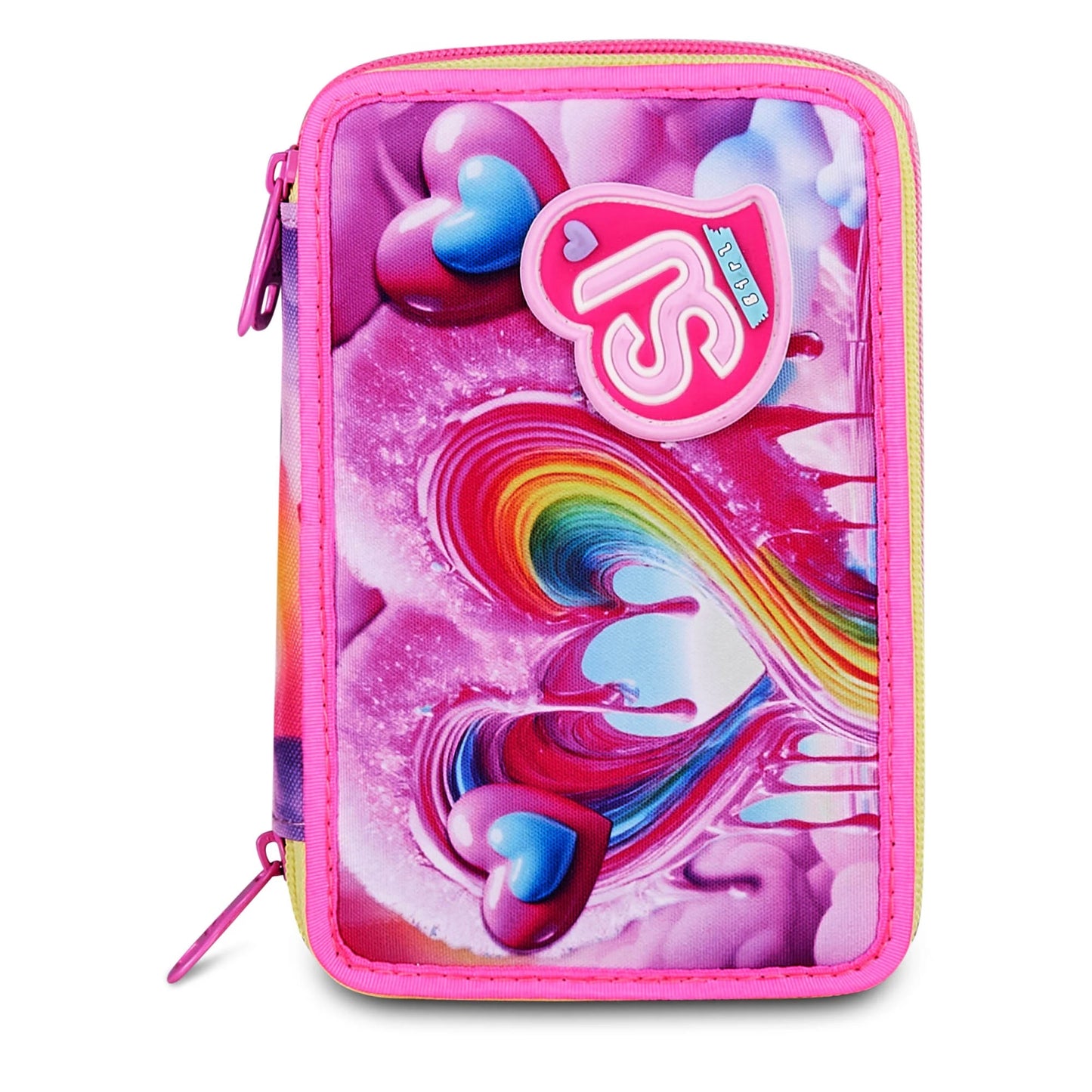 Astuccio 3 Zip - Joyful Pins Girl